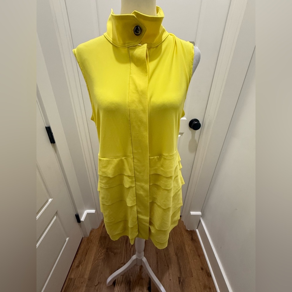 Joseph Ribkoff. Yellow Tiered Mini Dress/Tunic. Size 12.